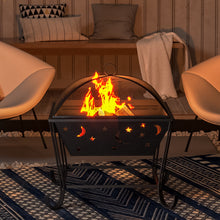 Load image into Gallery viewer, 59CM Fire Pit with BBQ Grill Shelf Garden Patio Heater Brazier with Poker