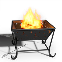 Load image into Gallery viewer, 59CM Fire Pit with BBQ Grill Shelf Garden Patio Heater Brazier with Poker
