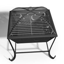 Load image into Gallery viewer, 59CM Fire Pit with BBQ Grill Shelf Garden Patio Heater Brazier with Poker