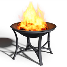 Load image into Gallery viewer, 54cm Dia. Outdoor Fire Pit Log Wood Charcoal Burner with Mesh Screen Cover
