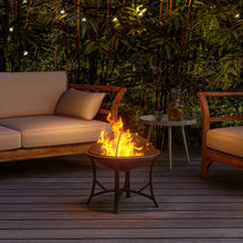 Load image into Gallery viewer, 54cm Dia. Outdoor Fire Pit Log Wood Charcoal Burner with Mesh Screen Cover