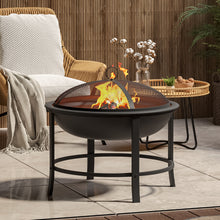 Load image into Gallery viewer, 66cm Large Steel Metal Fire Pit Outdoor Garden Patio Heater Camping Bowl