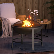 Load image into Gallery viewer, 66cm Large Steel Metal Fire Pit Outdoor Garden Patio Heater Camping Bowl