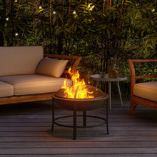 Load image into Gallery viewer, 66cm Large Steel Metal Fire Pit Outdoor Garden Patio Heater Camping Bowl