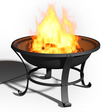 Load image into Gallery viewer, 60cm Large Iron Outdoor Fire Pit Round Steel Fire Bowl Log Wood Burner