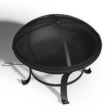 Load image into Gallery viewer, 60cm Large Iron Outdoor Fire Pit Round Steel Fire Bowl Log Wood Burner