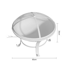 Load image into Gallery viewer, 60cm Large Iron Outdoor Fire Pit Round Steel Fire Bowl Log Wood Burner