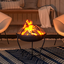 Load image into Gallery viewer, 47.5CM Fire Pit with Shelf Rack Patio Garden Fire Bowl Outdoor Heater Brazier with Poker