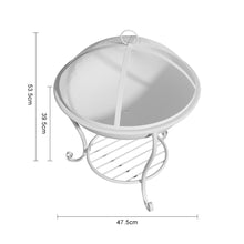 Load image into Gallery viewer, 47.5CM Fire Pit with Shelf Rack Patio Garden Fire Bowl Outdoor Heater Brazier with Poker
