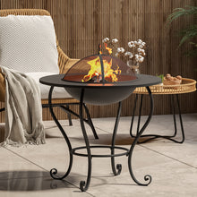 Load image into Gallery viewer, 64cm Fire Pit Metal Patio Garden Fire Bowl Outdoor Heater Brazier with Poker