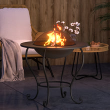 Load image into Gallery viewer, 64cm Fire Pit Metal Patio Garden Fire Bowl Outdoor Heater Brazier with Poker