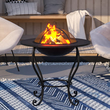 Load image into Gallery viewer, 64cm Fire Pit Metal Patio Garden Fire Bowl Outdoor Heater Brazier with Poker