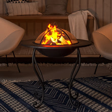 Load image into Gallery viewer, 64cm Fire Pit Metal Patio Garden Fire Bowl Outdoor Heater Brazier with Poker