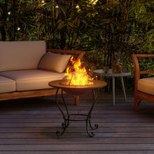 Load image into Gallery viewer, 64cm Fire Pit Metal Patio Garden Fire Bowl Outdoor Heater Brazier with Poker