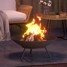Load image into Gallery viewer, 58.5CM Garden Fire Pit Fire Bowl Outdoor Heater Brazier with Poker