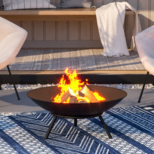 Load image into Gallery viewer, 58.5CM Garden Fire Pit Fire Bowl Outdoor Heater Brazier with Poker