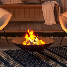 Load image into Gallery viewer, 58.5CM Garden Fire Pit Fire Bowl Outdoor Heater Brazier with Poker
