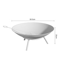 Load image into Gallery viewer, 58.5CM Garden Fire Pit Fire Bowl Outdoor Heater Brazier with Poker