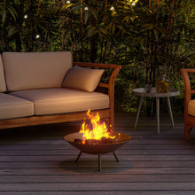 Load image into Gallery viewer, 58.5CM Garden Fire Pit Fire Bowl Outdoor Heater Brazier with Poker