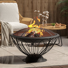 Load image into Gallery viewer, 75cm Round Fire Pit Patio Garden Fire Bowl Outdoor Heater Brazier with Poker