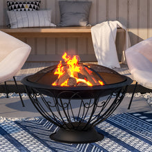 Load image into Gallery viewer, 75cm Round Fire Pit Patio Garden Fire Bowl Outdoor Heater Brazier with Poker
