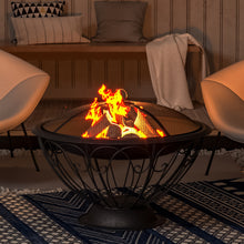 Load image into Gallery viewer, 75cm Round Fire Pit Patio Garden Fire Bowl Outdoor Heater Brazier with Poker