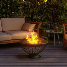 Load image into Gallery viewer, 75cm Round Fire Pit Patio Garden Fire Bowl Outdoor Heater Brazier with Poker