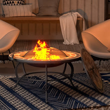 Load image into Gallery viewer, Mosaic Fire Pit Table Stove Garden BBQ Grill Shelf Brazier Patio Heater + Rain Cover