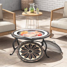 Load image into Gallery viewer, Mosaic Garden Grill Coffee Table Fire Pit with Poker