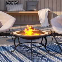 Load image into Gallery viewer, Mosaic Garden Grill Coffee Table Fire Pit with Poker