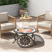 Load image into Gallery viewer, Mosaic Garden Grill Coffee Table Fire Pit with Poker