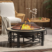 Load image into Gallery viewer, Multi-functional Outdoor Fire Pit Table with BBQ grill and Poker