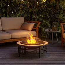 Load image into Gallery viewer, Multi-functional Outdoor Fire Pit Table with BBQ grill and Poker