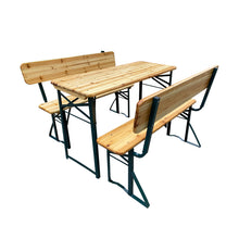 Load image into Gallery viewer, Set of 3 Garden Wooden Folding Beer Table Bench Set