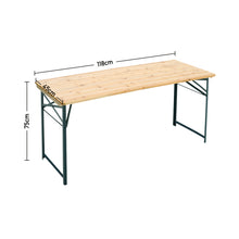 Load image into Gallery viewer, Set of 3 Garden Wooden Folding Beer Table Bench Set