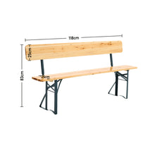 Load image into Gallery viewer, Set of 3 Garden Wooden Folding Beer Table Bench Set