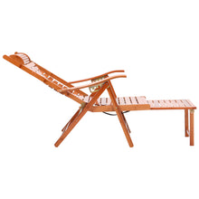 Load image into Gallery viewer, Livingandhome Bamboo Foldable Indoor and Outdoor Recliner Lounge Chair with Footrest, CX0404