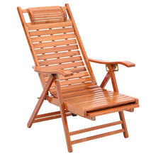 Load image into Gallery viewer, Livingandhome Bamboo Foldable Indoor and Outdoor Recliner Lounge Chair with Footrest, CX0404
