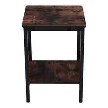 Load image into Gallery viewer, Small Square Sofa Side Table Bedside Stand Wood Nightstand with Storage Shelf Industrial Style