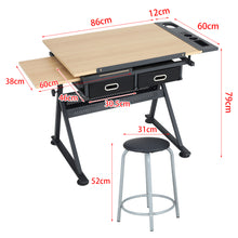 Load image into Gallery viewer, Drafting Table and Chair Set-Black and Natural!