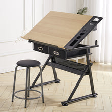 Load image into Gallery viewer, Drafting Table and Chair Set-Black and Natural!
