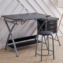 Load image into Gallery viewer, Drafting Table and Chair Set-Black and Natural!