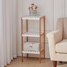 Load image into Gallery viewer, Bamboo Storage Shelf 3 Tier Narrow Corner Shelves Bookshelf Display Rack for Living Room Bedroom Bathroom Kitchen Hallway