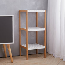 Load image into Gallery viewer, Bamboo Storage Shelf 3 Tier Narrow Corner Shelves Bookshelf Display Rack for Living Room Bedroom Bathroom Kitchen Hallway