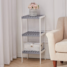 Load image into Gallery viewer, Bamboo Storage Shelf 3 Tier Narrow Corner Shelves Bookshelf Display Rack for Living Room Bedroom Bathroom Kitchen Hallway