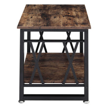 Load image into Gallery viewer, Industrial Square Coffee Table Sofa Side Table with Shelf Wood Top Bedside Stand