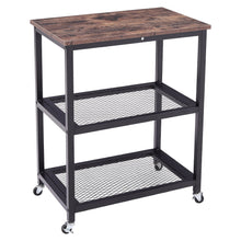 Load image into Gallery viewer, Mobile 3-Tier Printer Cart with Storage Shelf Wheels Projector Cart Industrial Style Home Office