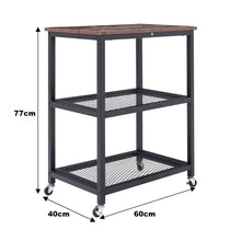 Load image into Gallery viewer, Mobile 3-Tier Printer Cart with Storage Shelf Wheels Projector Cart Industrial Style Home Office