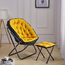 Load image into Gallery viewer, Large Folding Camping Chair Padded Moon Chair Garden Outdoor Round w/ Footstool