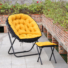 Load image into Gallery viewer, Large Folding Camping Chair Padded Moon Chair Garden Outdoor Round w/ Footstool